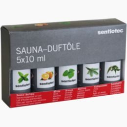 Sentiotec, sada esenciálních olejů, aroma do sauny, 5x10ml