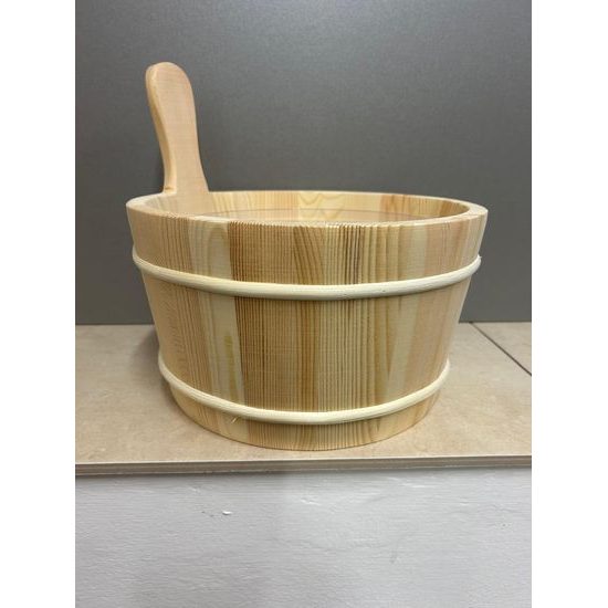 SAUFLEX, dřevěné vědro s naběračkou pine/cedr, 4L, set