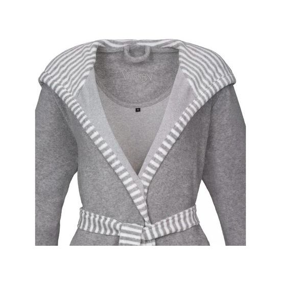 Vossen, dámský župan s kapucí, Juno, barva šedý melír