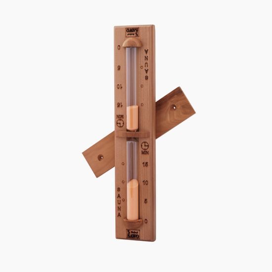 SAWO 551, dřevěné přesýpací hodiny do sauny, oranžový písek.