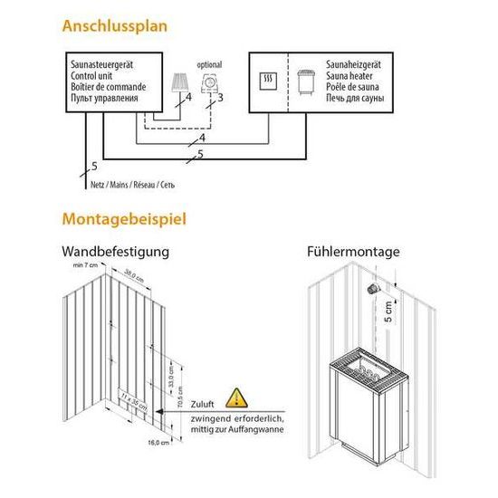 EOS BiO Filius W 6 kW nástěnná saunová kamna s výparníkem
