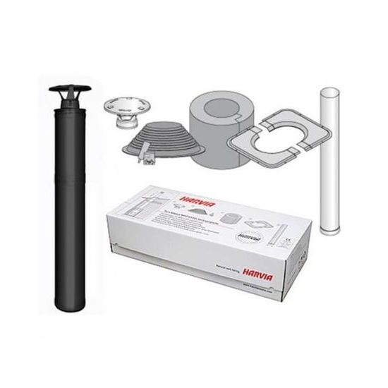 Komínový set HARVIA 1500 mm, steel - lakovaná ocel, black