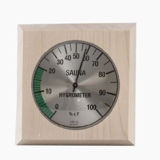 Eliga, vlhkoměr do sauny ve světlém dřevě