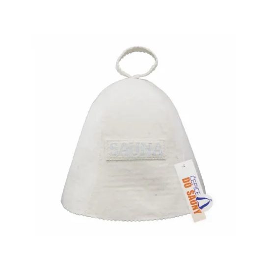 Kipira Onsen, Class W SAUNA, klobouk do sauny s výšivkou, bílý