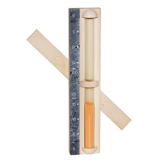 SAWO 550-R, přesýpací hodiny do sauny s proužkem z mastku, oranžový písek.