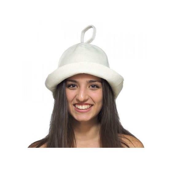 Kipira Onsen, Class W, klobouk do sauny z ovčí vlny, bílý