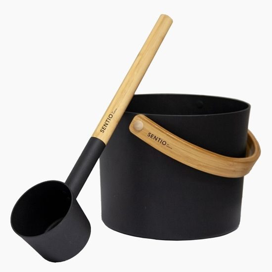 HARVIA, nerezové vědro s uchem a naběračkou, 5L, set