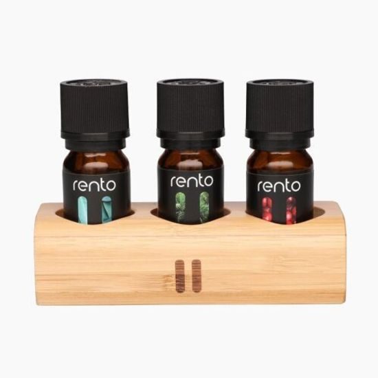 Rento, aroma do finské sauny 3 x 10ml, s dřevěným stojánkem