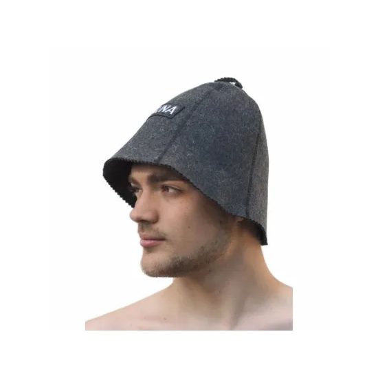 Kipira Onsen, Class D SAUNA, klobouk do sauny s výšivkou, šedý