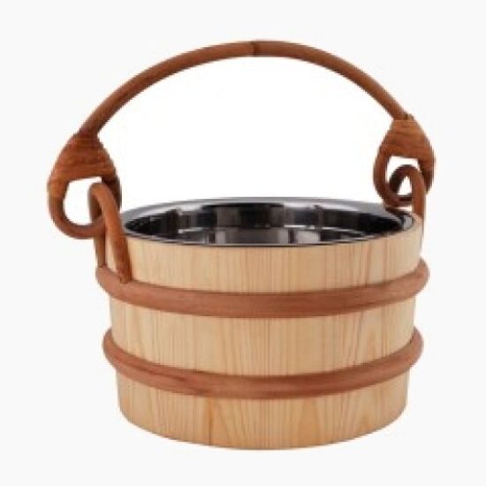 SENTIOTEC 335-EP dřevěné vědro s rukojetí a plastovou vložkou 3,5L