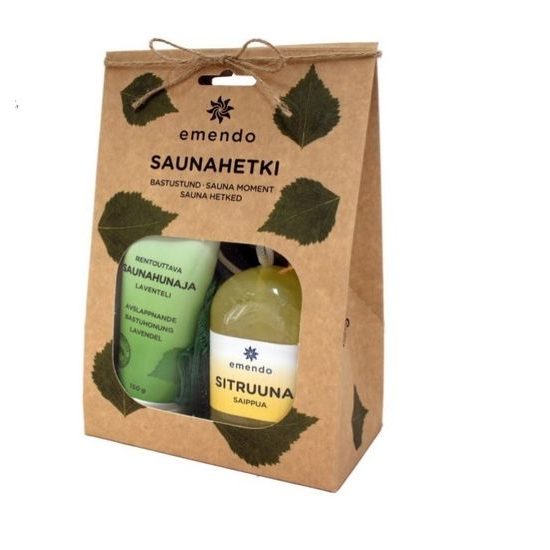 Emendo balíček péče o tělo, saunový med levandule a citronové mýdlo, set