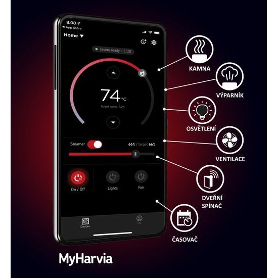 HARVIA, Xenio CX170 WIFI, řídící jednotka