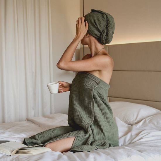 Vossen Wellness set, mušelínový turban a kilt, set