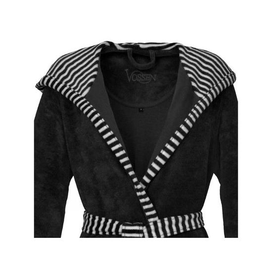 Vossen, dámský župan s kapucí, Juno, barva černo bílá