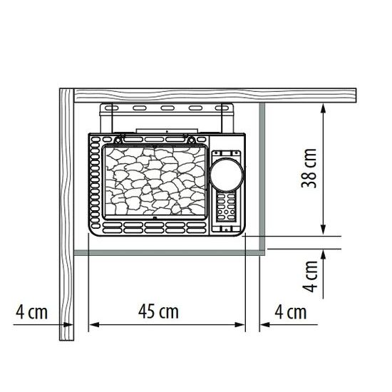 EOS BiO Tec W 6 kW, nástěnná saunová kamna antracit/perla s výparníkem