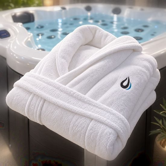 Spahouse, šálový župan s výšivkou, bílý