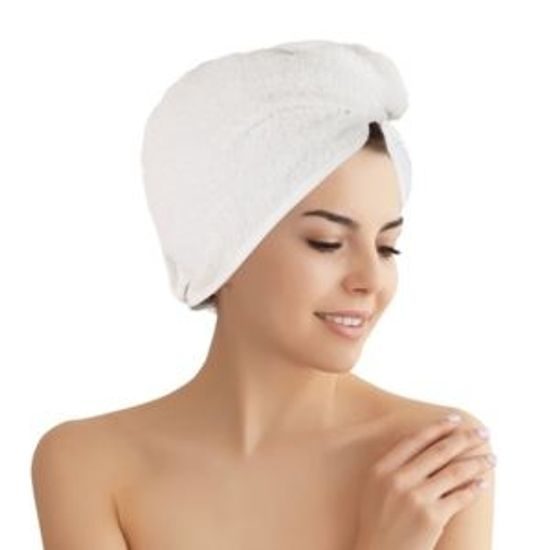 Wellness turban do sauny, bílý, froté