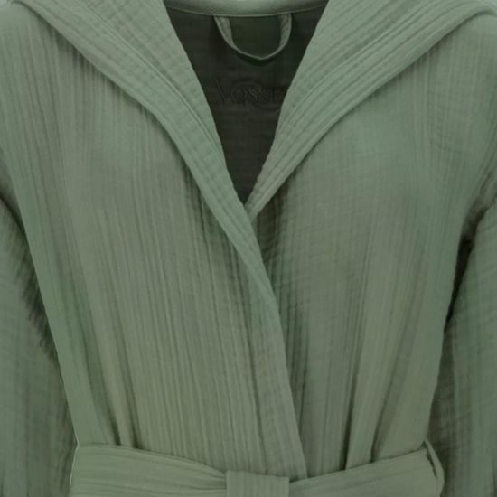 Vossen, mušelínový župan s kapucí, Silent Detox Green