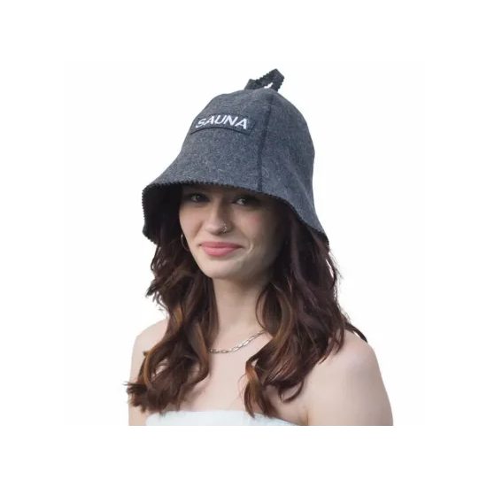 Kipira Onsen, Class D SAUNA, klobouk do sauny s výšivkou, šedý