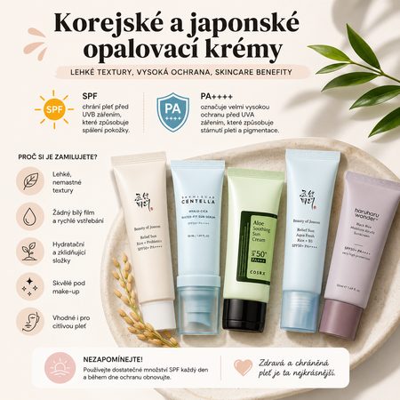 Korejské a japonské opalovací krémy: proč je miluje celý svět a který si vybrat?
