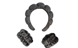 Cosmetic Headband and Anti-Drip Wristbands - Black