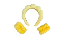 Cosmetic Headband and Anti-Drip Wristbands - Yellow