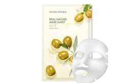 NATURE REPUBLIC Plátýnková maska Real Nature Sheet Mask Olive