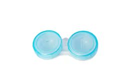 Transparenter Kontaktlinsenbehälter – Blau