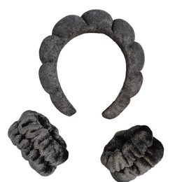 Cosmetic Headband and Water-Resistant Wristbands - Black