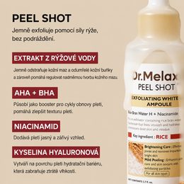 Dr. MELAXIN Exfoliační pleťová ampule Peel Shot Exfoliating Black Rice Ampoule (80 ml)