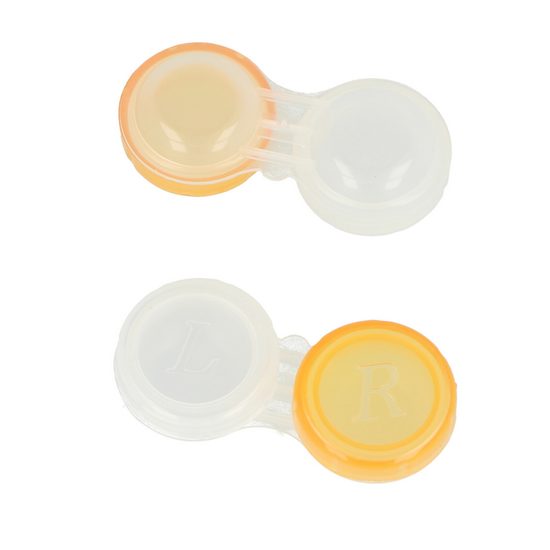 Orange-weißer Linsenbehälter