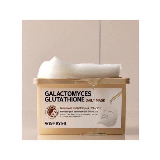 SOME BY MI Posvetlitvene in regenerativne plenične maske Galactomyces Glutatione Daily Mask (30 kosov)