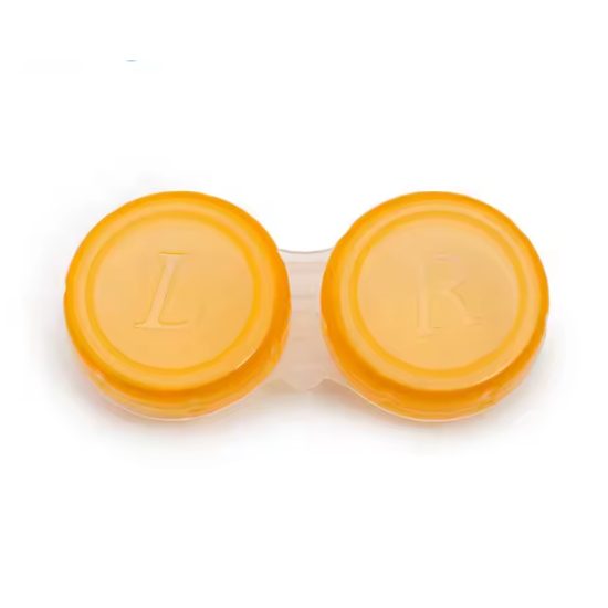 Transparenter Kontaktlinsenbehälter – orange