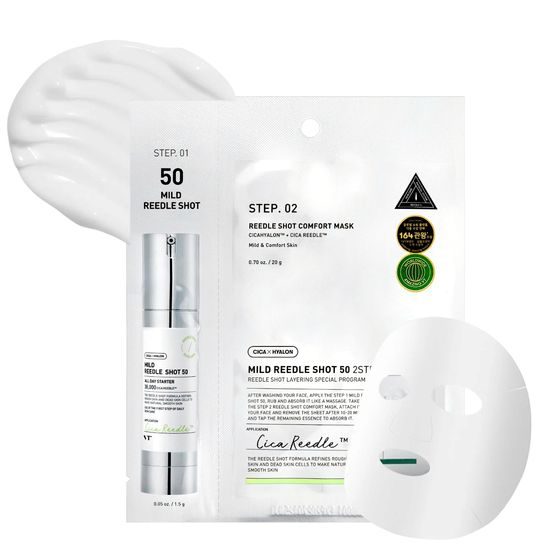 VT COSMETICS Dvoukroková maska s mikrojehličkami MILD REEDLE SHOT 50 2-Step Mask (1,5 g + 25 g)