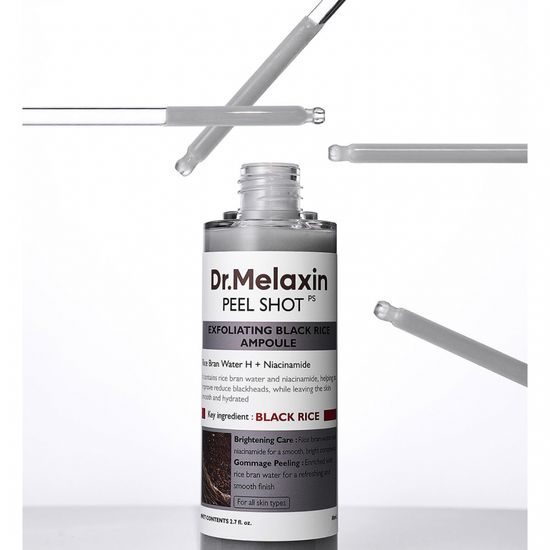 Dr. MELAXIN Ampolla viso esfoliante Peel Shot Exfoliating Black Rice Ampoule (80 ml)