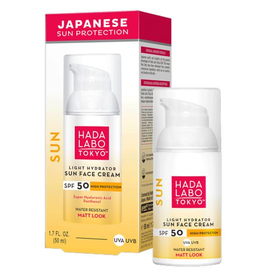HADA LABO TOKYO SUN Lahka matirajoča sončna krema Light Hydrator Sun Face Cream SPF50 (50 ml)