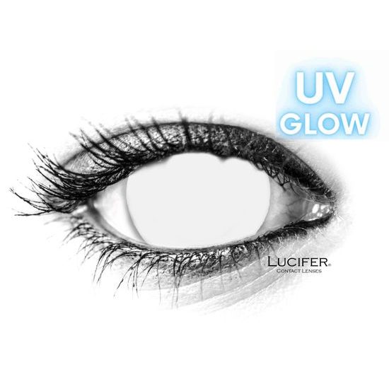 Crazy čočky - nedioptrické - GLOW WHITE BLIND UV mini sclera (2 čočky)