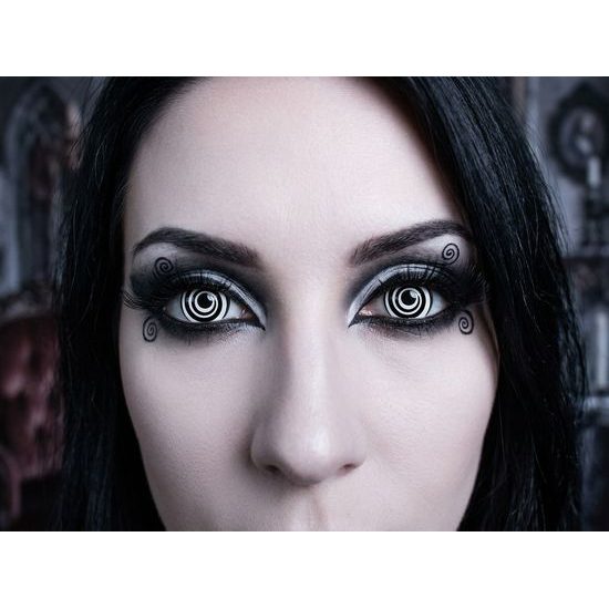 Crazy čočky - nedioptrické - BLACK SPIRAL mini sclera (2 čočky)