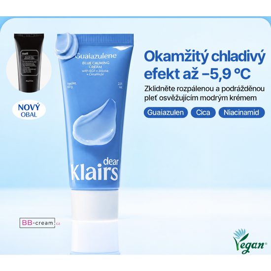 KLAIRS Pleťový krém Guaiazulene Blue Calming Cream (60 ml)