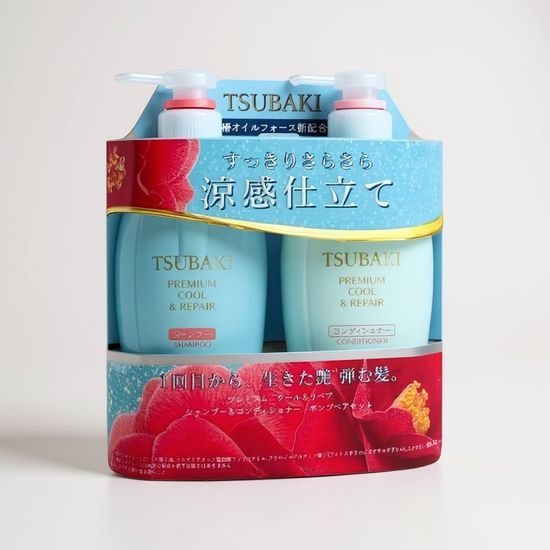 SHISEIDO TSUBAKI Premium Cool & Repair Shampoo & Conditioner (450 ml + 450 ml)