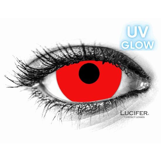 Crazy šošovky - nedioptrické - UV GLOW RED mini sclera (2 šošovky)