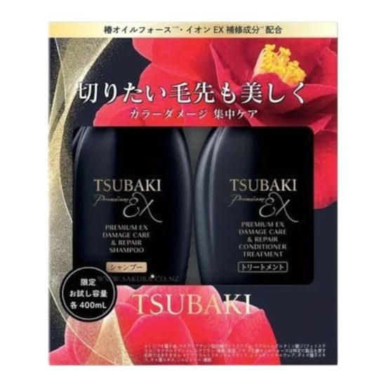 SHISEIDO TSUBAKI Prémiový šampon a kondicioner Premium EX Damage Care & Repair Shampoo & Treatment (400 ml + 400 ml)