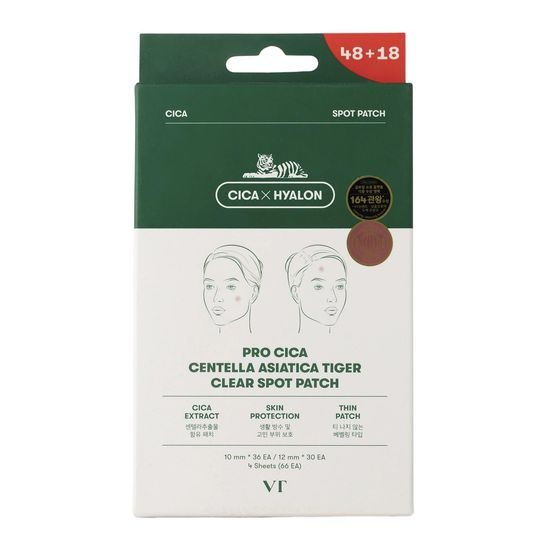 VT COSMETICS Náplasti na akné Pro Cica Centella Asiatica Tiger Clear Spot Patch (66 ks)