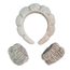 Cosmetic Headband and Anti-Drip Wristbands - Grey
