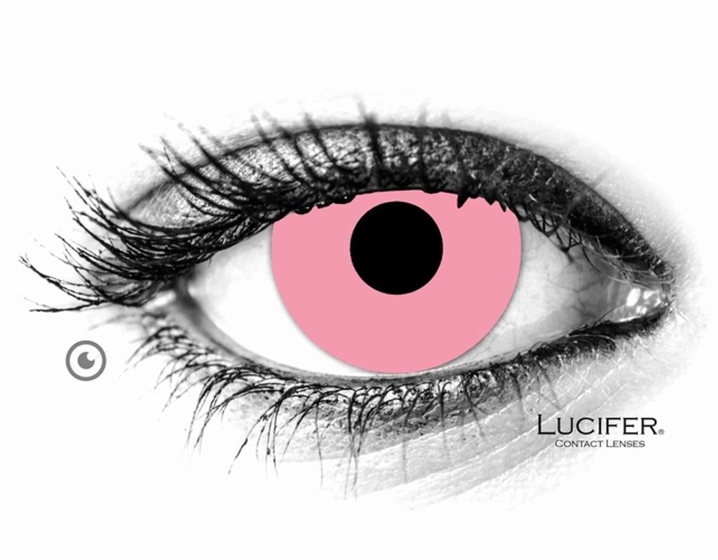 Pink Eye Contact Lenses (1 pair) - Lucifer - Halloween & Crazy Contacts 