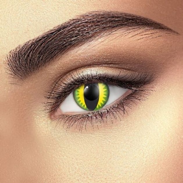 Green Dragon Eye Contact Lenses (1 pair) - Lucifer - Halloween & Crazy  Contacts 