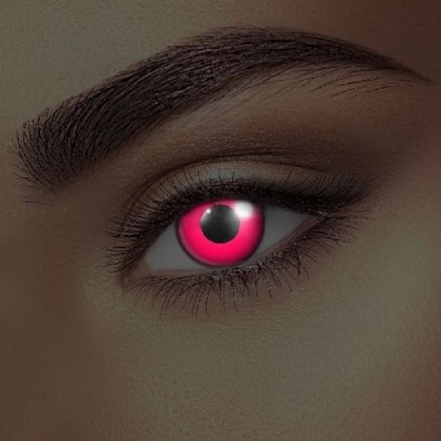 Pink Eye Contact Lenses (1 pair) - Lucifer - Halloween & Crazy Contacts 