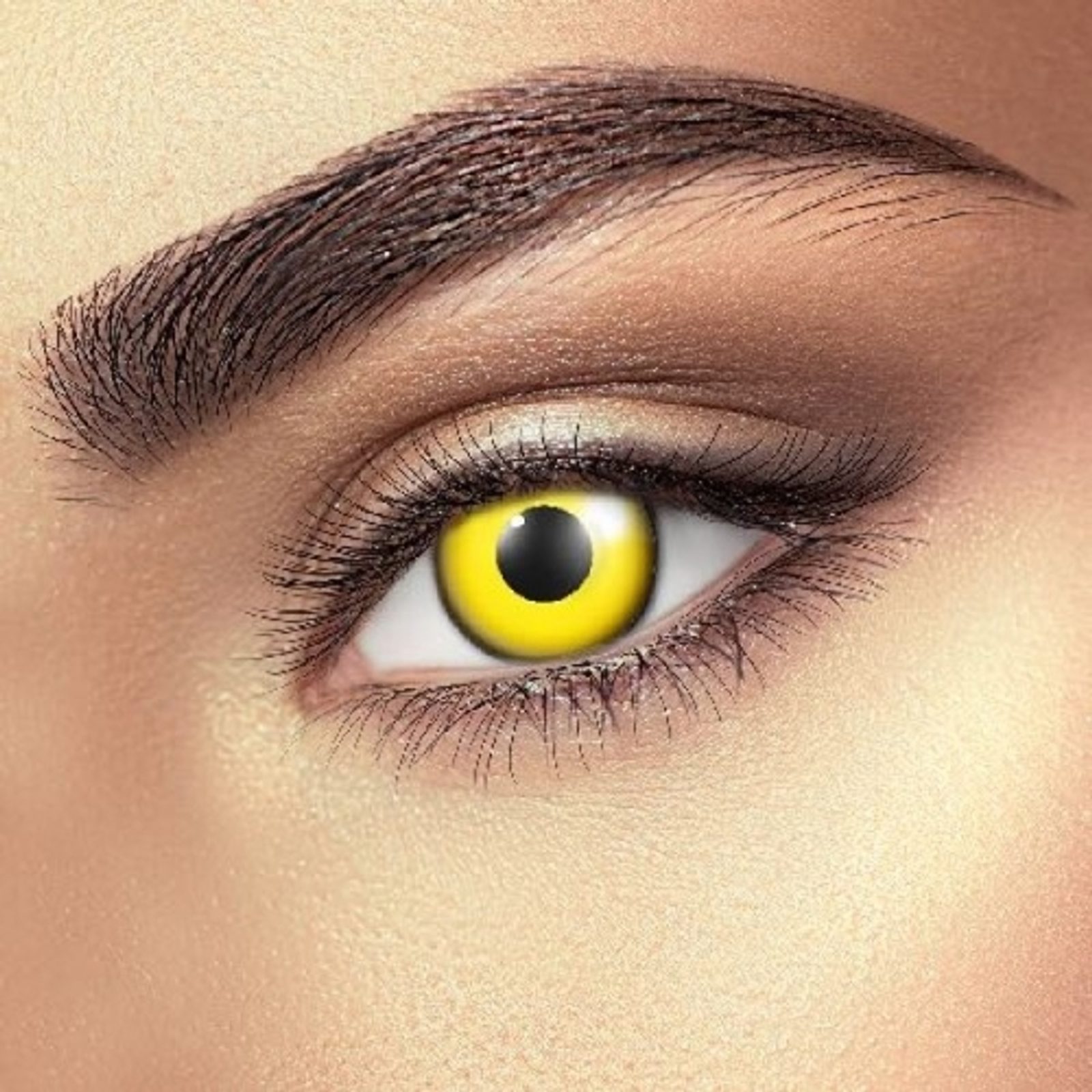 VIVID YELLOW Contact Lenses Lucifer Halloween Crazy Contacts SCLERA LENSES