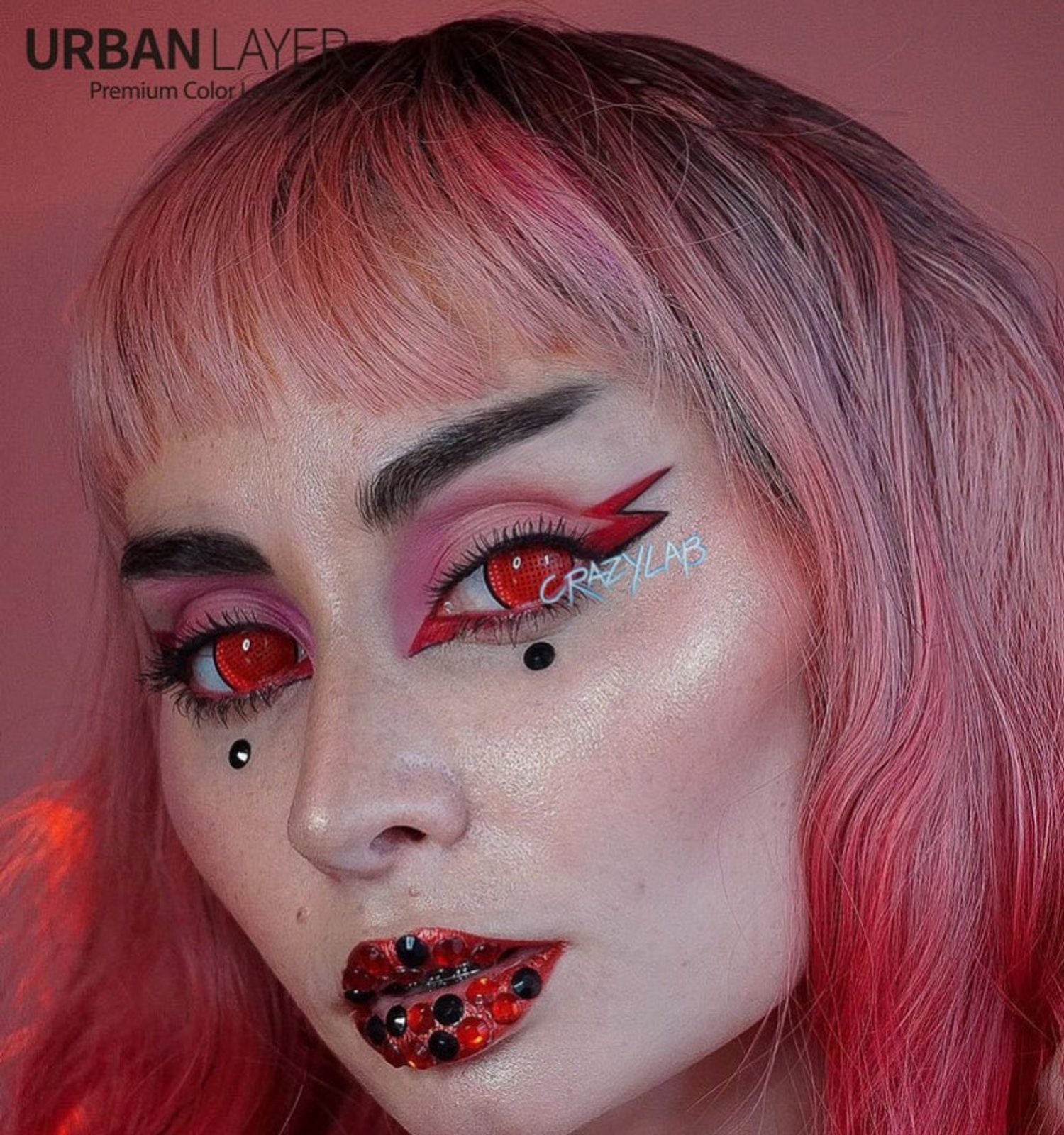 RED MESH R MINI SCLERA Contact Lenses - Lucifer - Mini Sclera