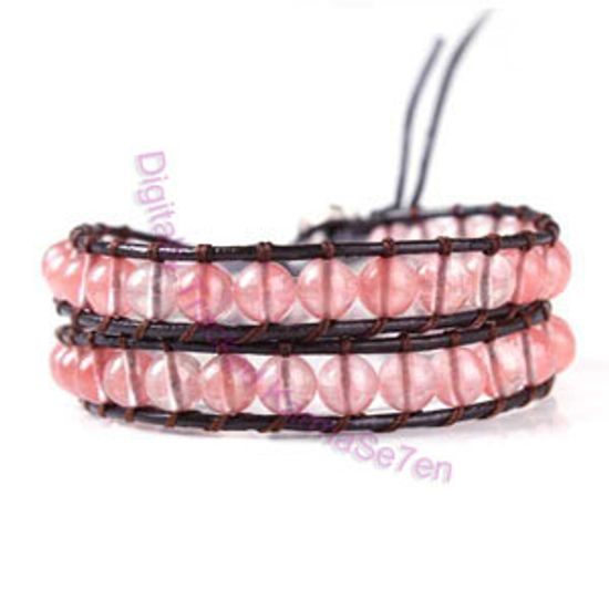 Two Row Wrap Bracelet - Misty Pink